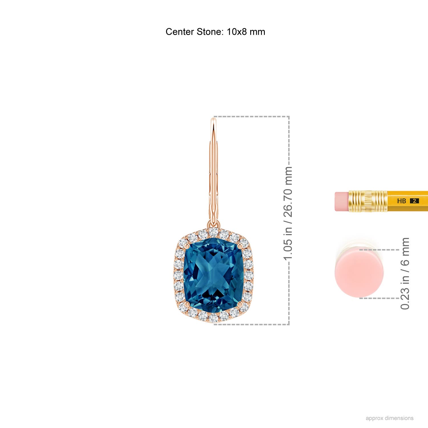 AAAA - London Blue Topaz / 7.08 CT / 14 KT Rose Gold