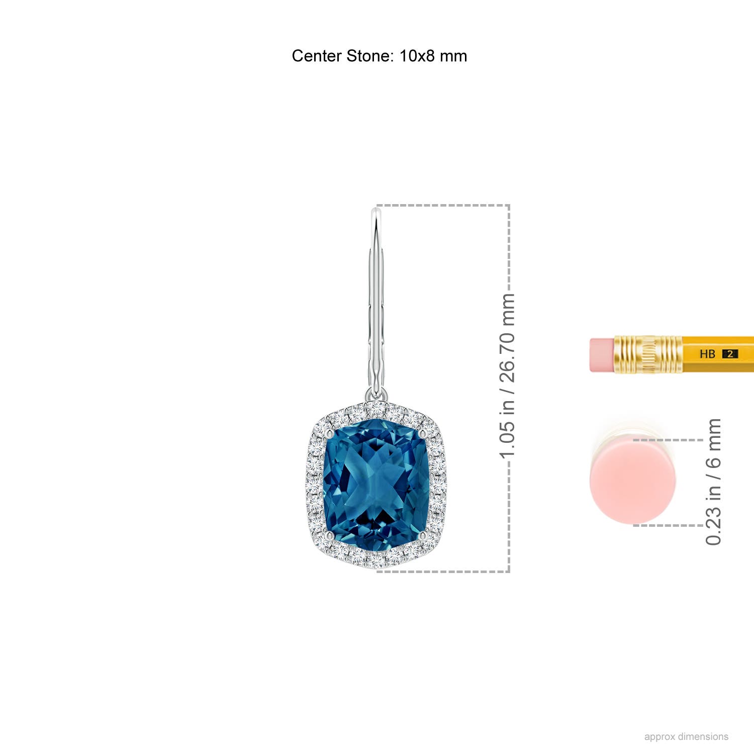 AAAA - London Blue Topaz / 7.08 CT / 14 KT White Gold