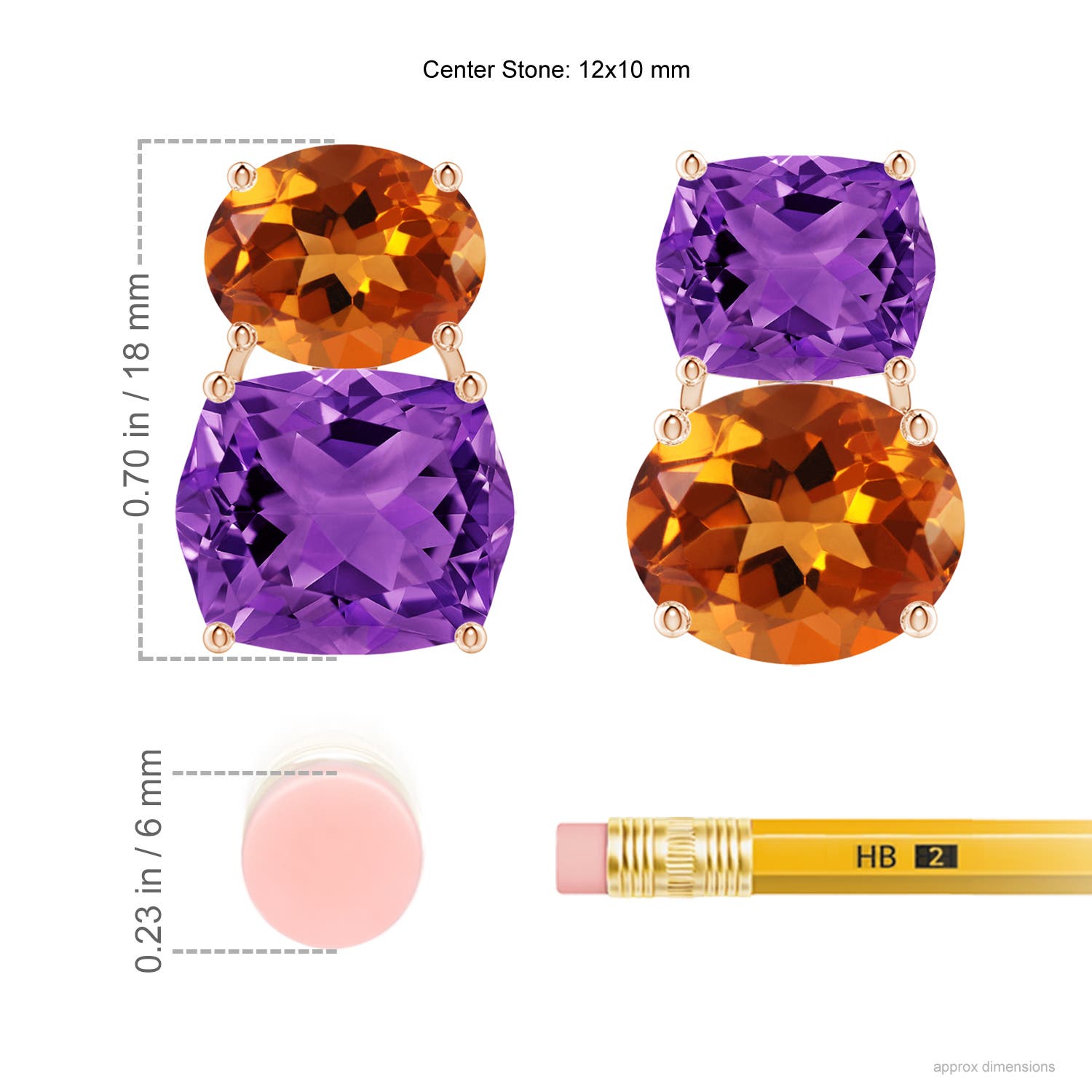 AAAA - Amethyst / 14.4 CT / 14 KT Rose Gold