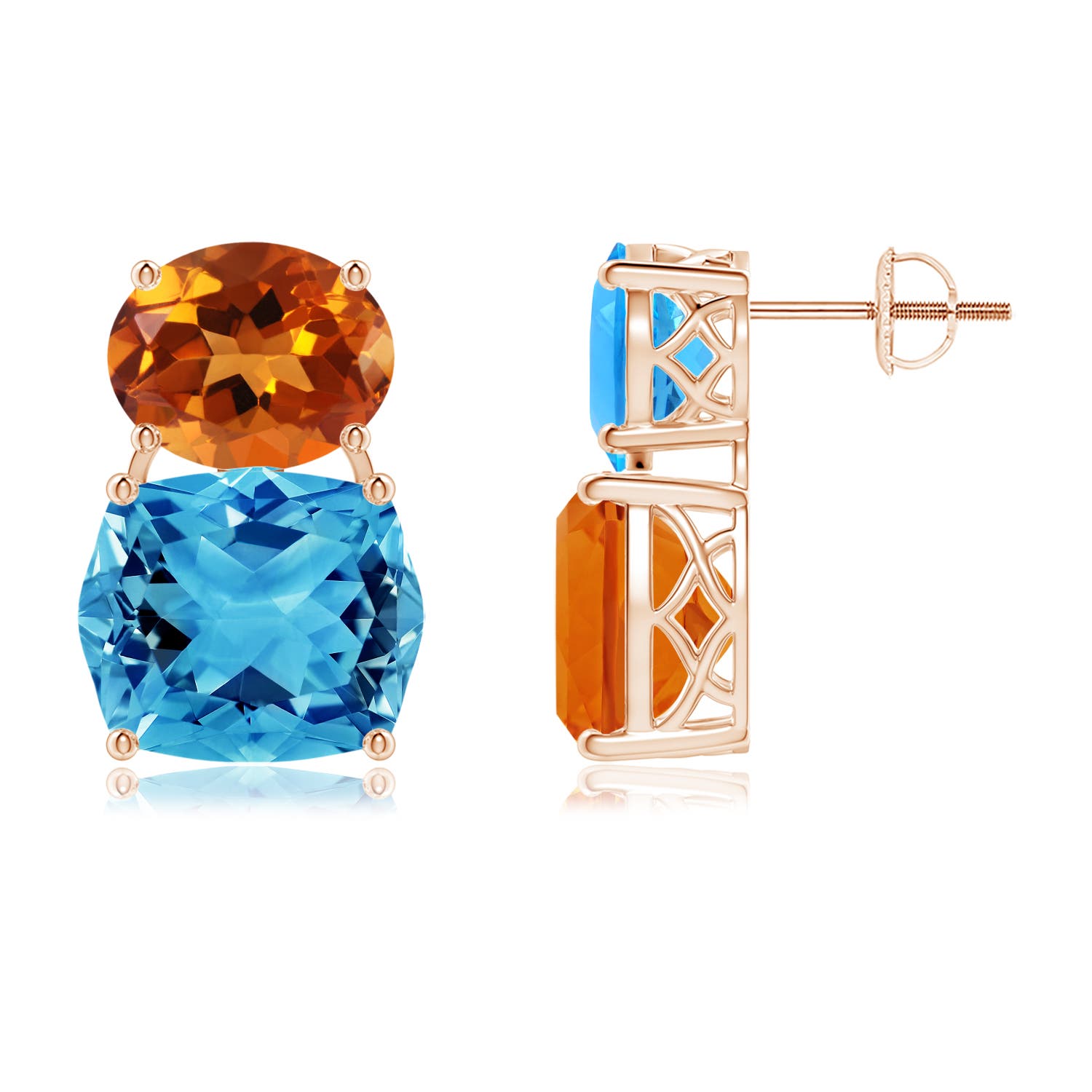 AAAA - Swiss Blue Topaz / 15.9 CT / 14 KT Rose Gold