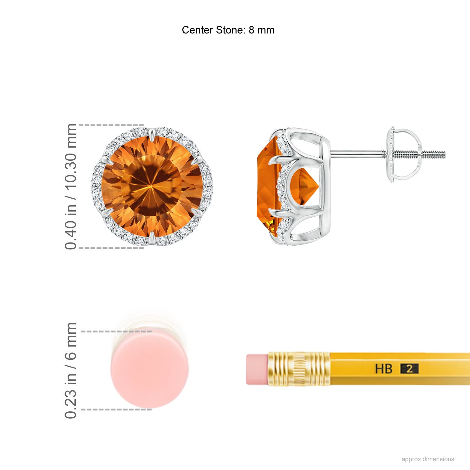 AAAA - Citrine / 3.74 CT / 14 KT White Gold