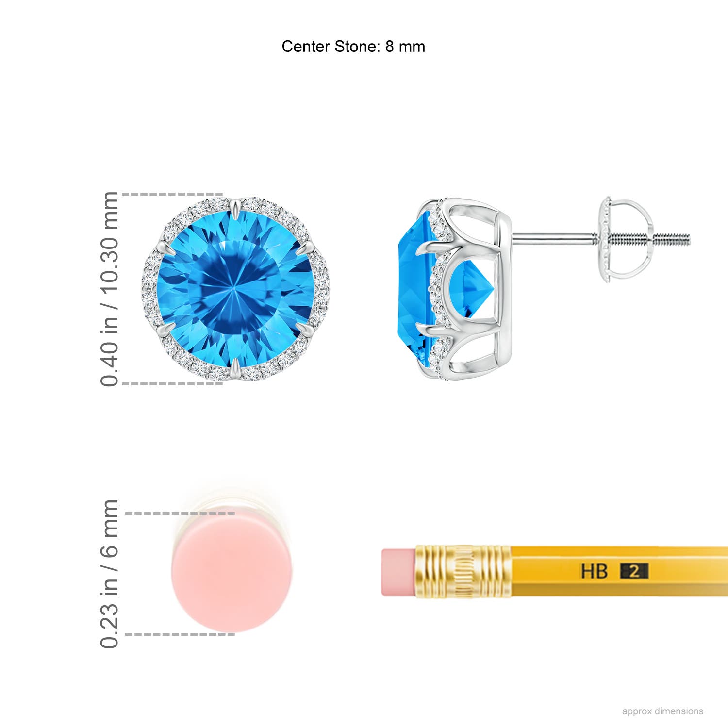 AAAA - Swiss Blue Topaz / 4.34 CT / 14 KT White Gold