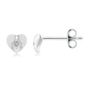 1.2mm KI3 Free Prong-Set Diamond Solitaire Heart-Shaped Stud Earrings in S999 Silver