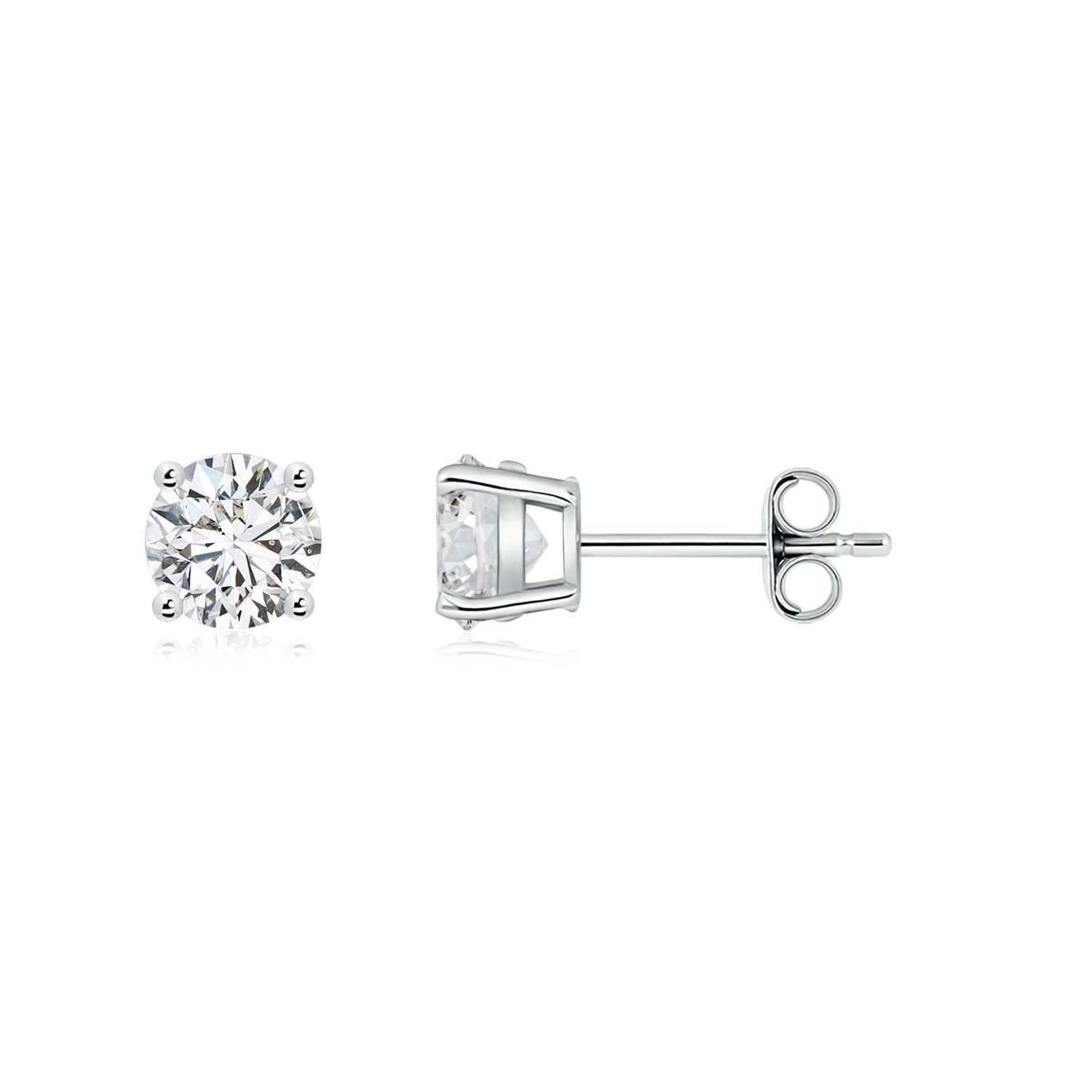 Image Representation of the 5.1mm HSI2 Basket-Set Round Lab-Grown Diamond Studs in S999 Silver