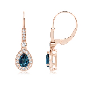 6x4mm Labgrown Pear-Shaped Lab-Grown Alexandrite and Diamond Halo Drop Earrings in 9K Rose Gold