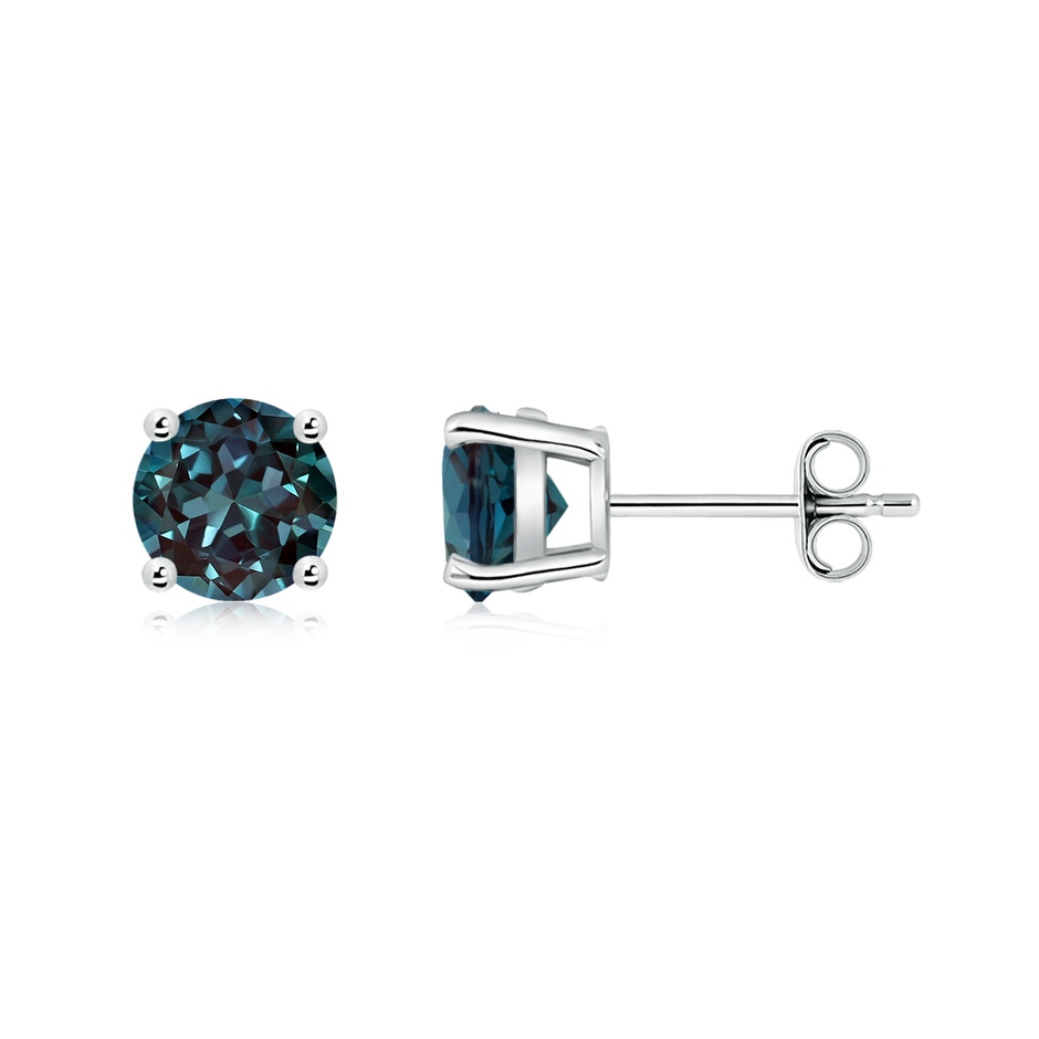 6mm Labgrown Basket-Set Round Lab-Grown Alexandrite Studs in White Gold side 199