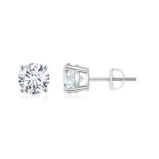 5.9mm FGVS Lab-Grown Basket-Set Round Diamond Studs in P950 Platinum