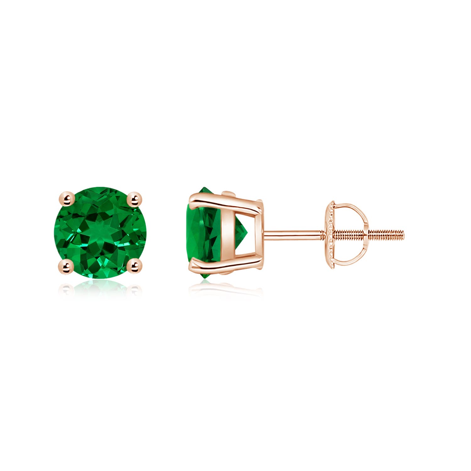 Premium - Lab-Grown Emerald / 1.5 CT / 18 KT Rose Gold