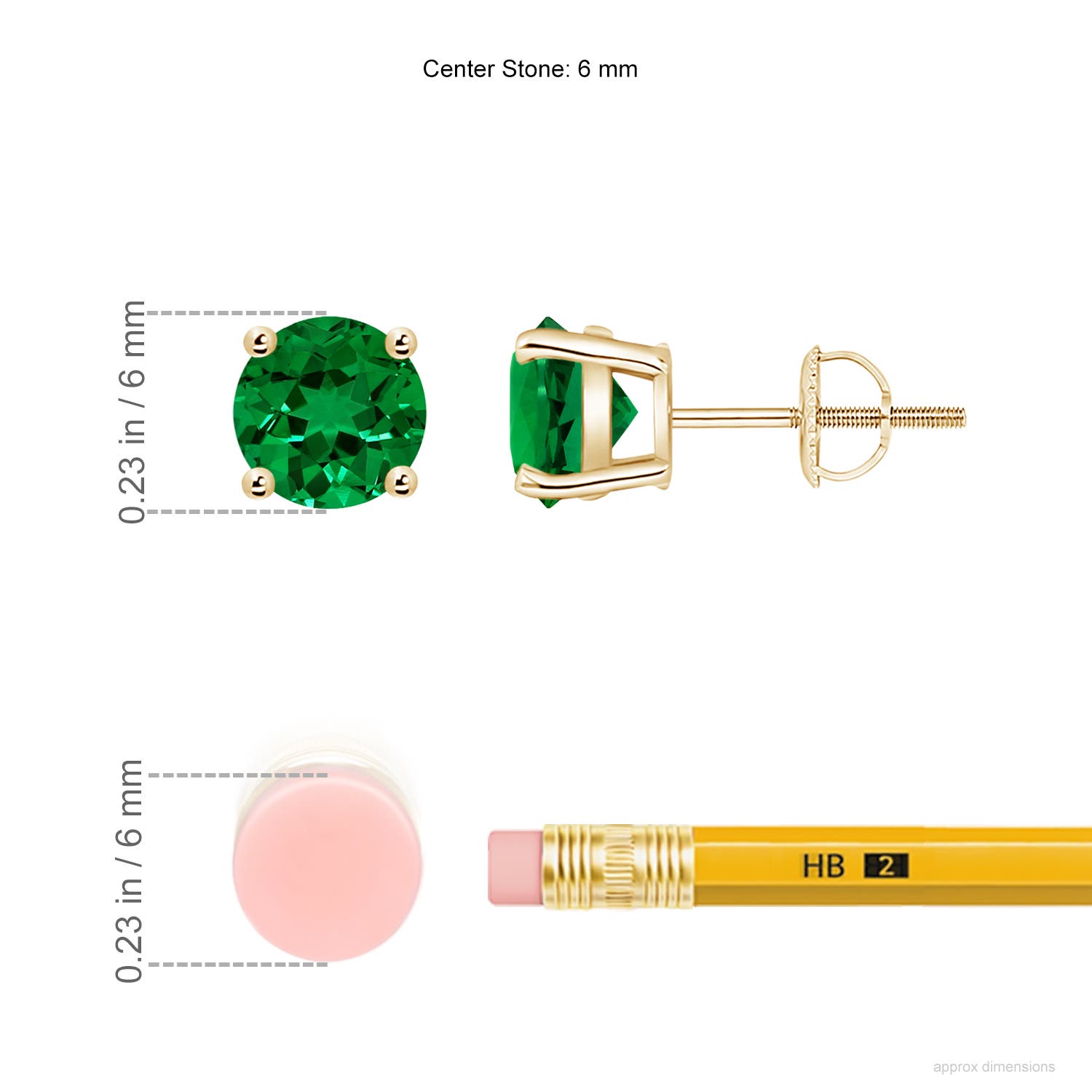 Premium - Lab-Grown Emerald / 1.5 CT / 14 KT Yellow Gold