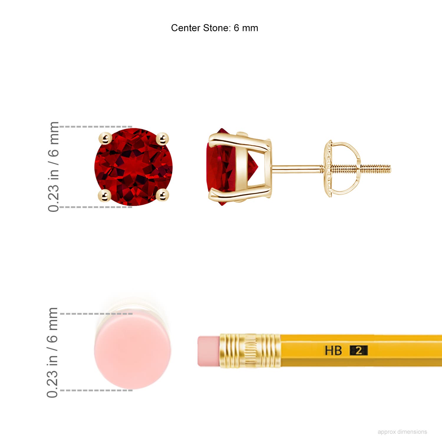 Premium - Lab-Grown Ruby / 2 CT / 18 KT Yellow Gold