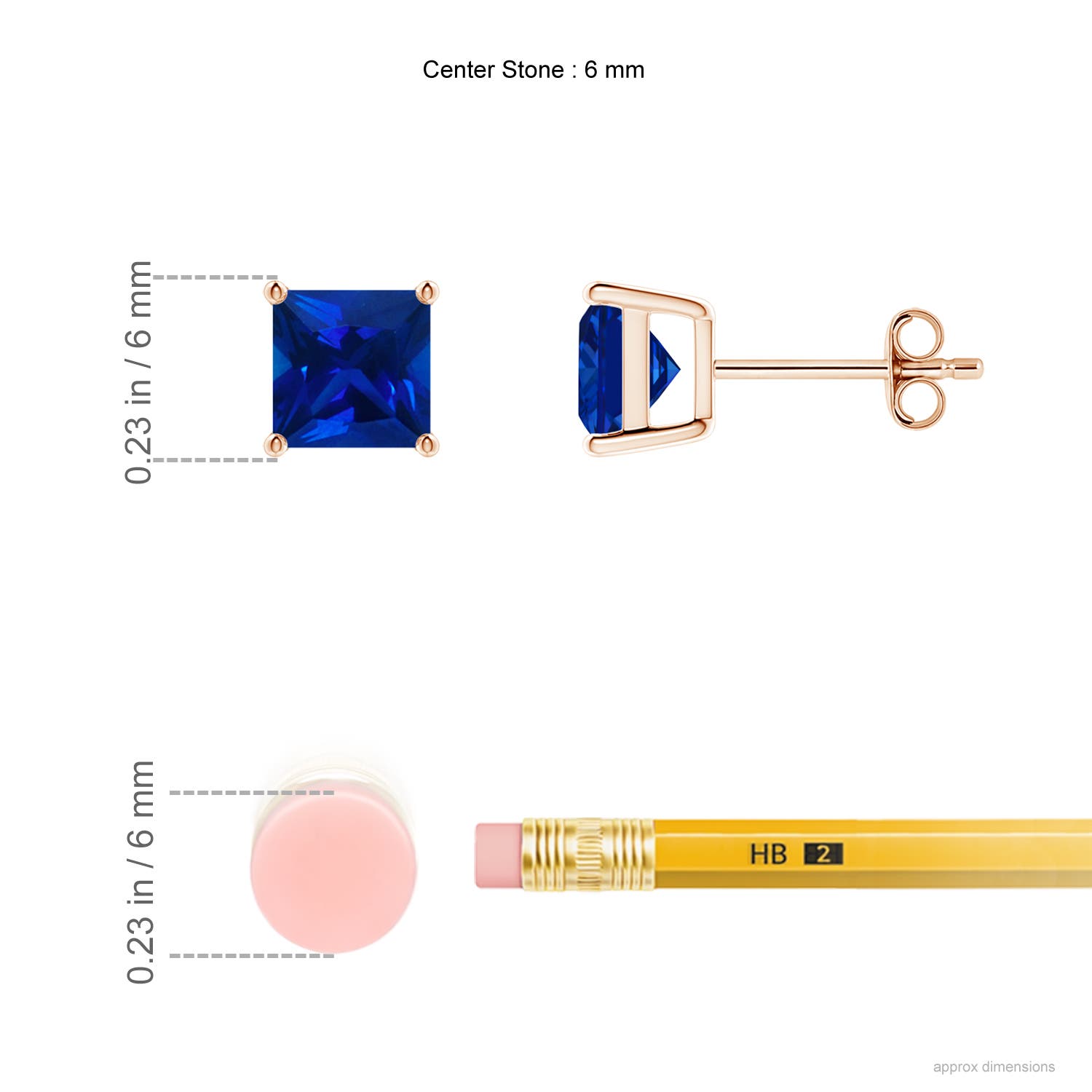 Premium - Lab-Grown Blue Sapphire / 2.4 CT / 14 KT Rose Gold