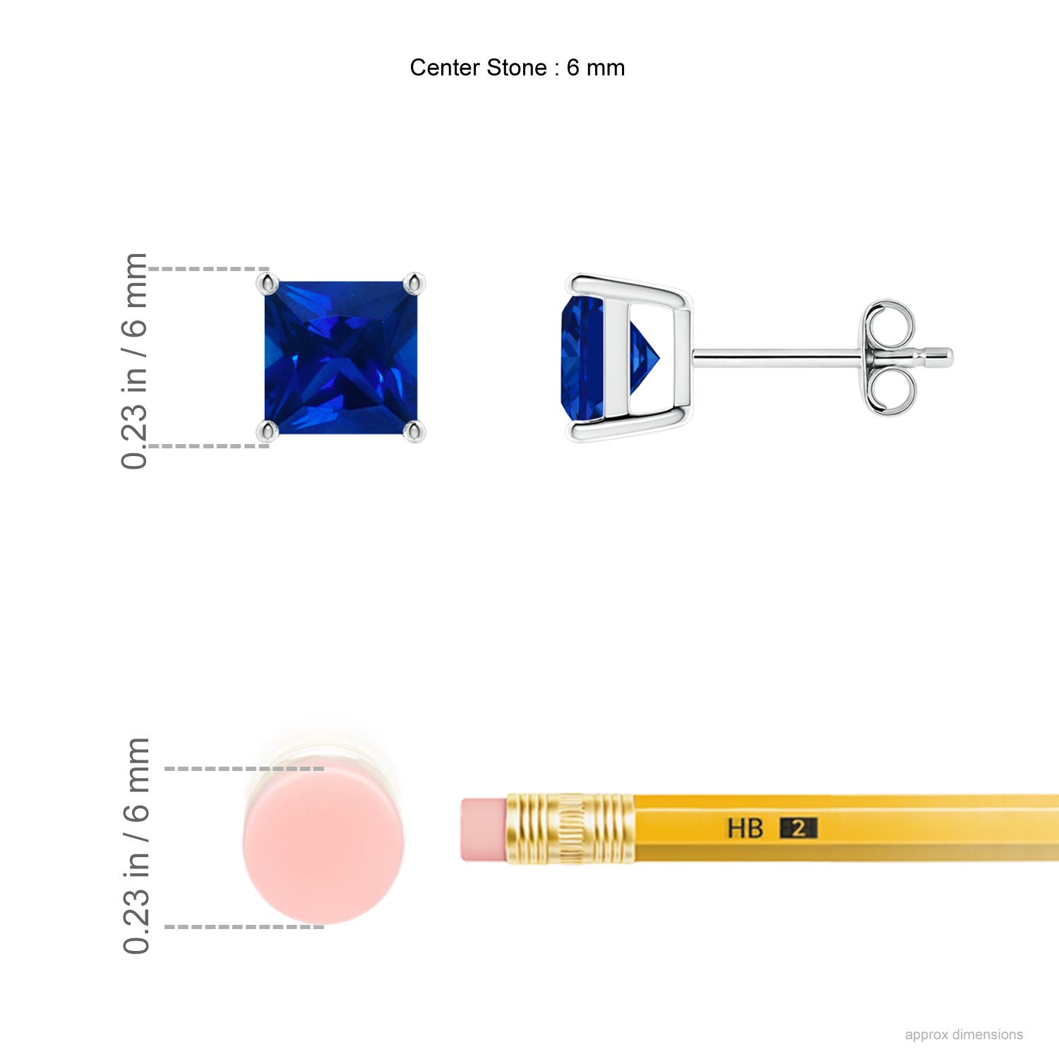 Premium - Lab-Grown Blue Sapphire / 2.4 CT / 14 KT White Gold