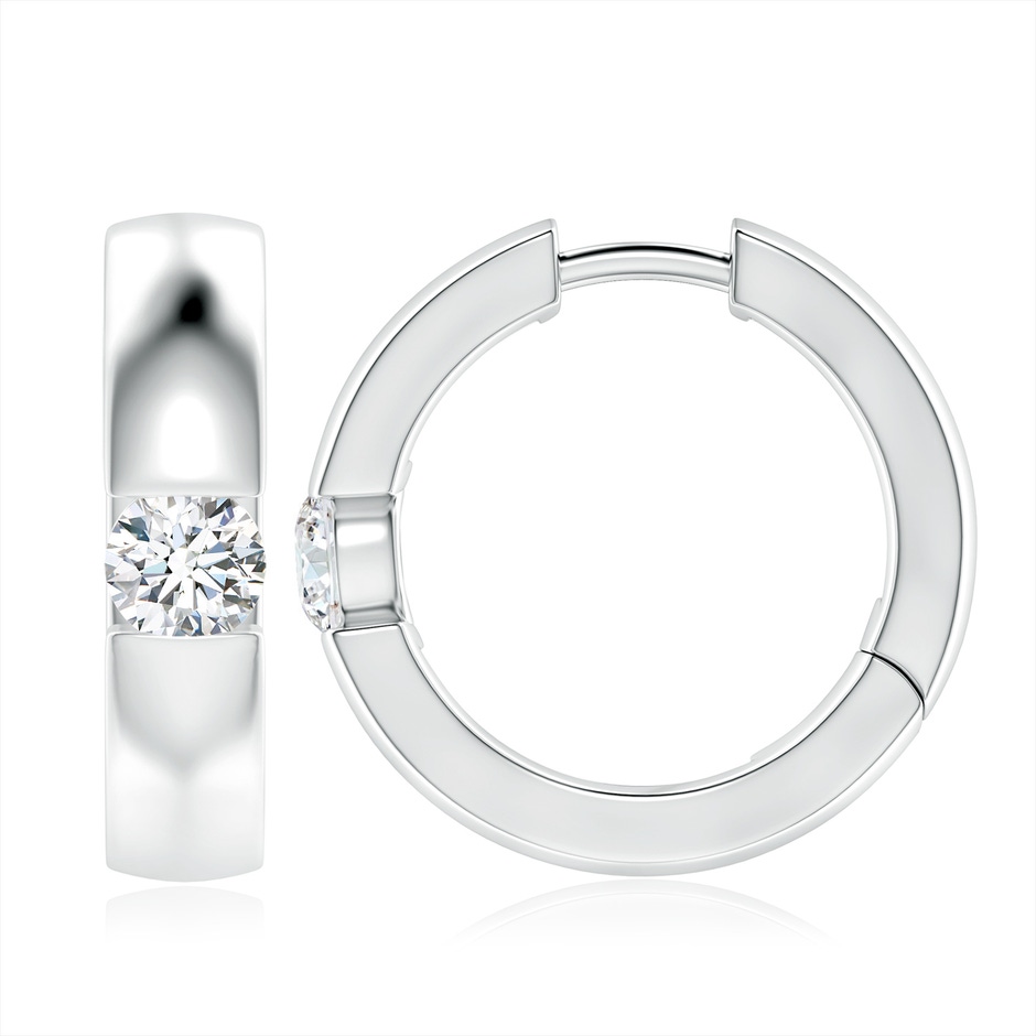 6.4mm FGVS Lab-Grown Channel-Set Round Diamond Hinged Hoop Earrings in P950 Platinum 