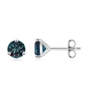 6mm Labgrown Martini-Set Round Lab-Grown Alexandrite Stud Earrings in P950 Platinum