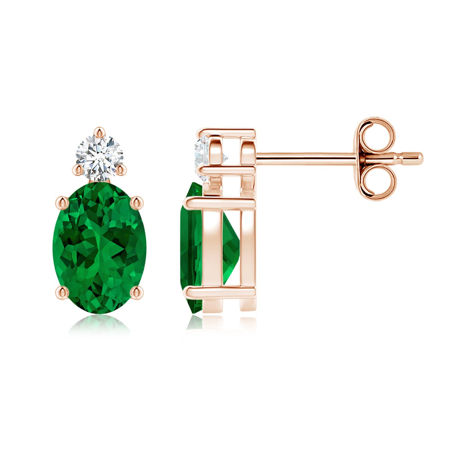 Premium - Lab-Grown Emerald / 1.46 CT / 14 KT Rose Gold