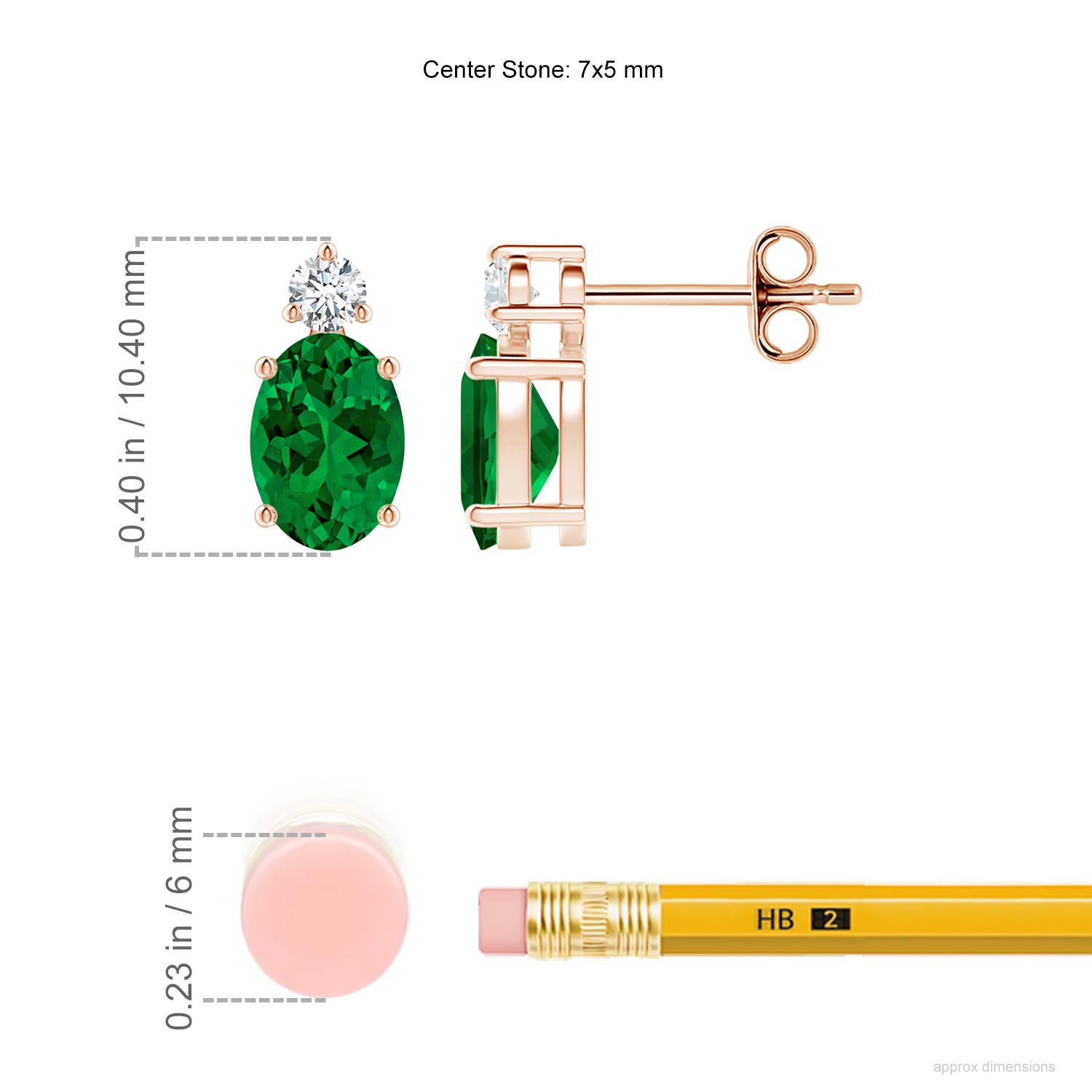 Premium - Lab-Grown Emerald / 1.46 CT / 14 KT Rose Gold