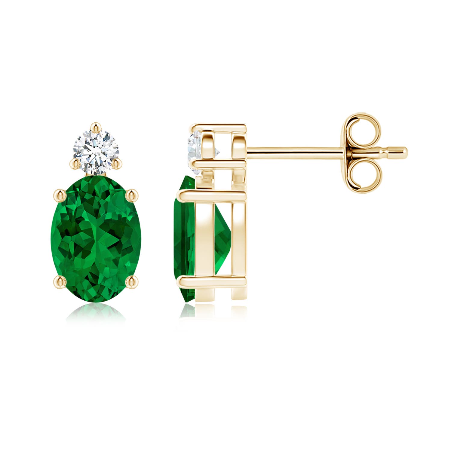 Premium - Lab-Grown Emerald / 1.46 CT / 14 KT Yellow Gold