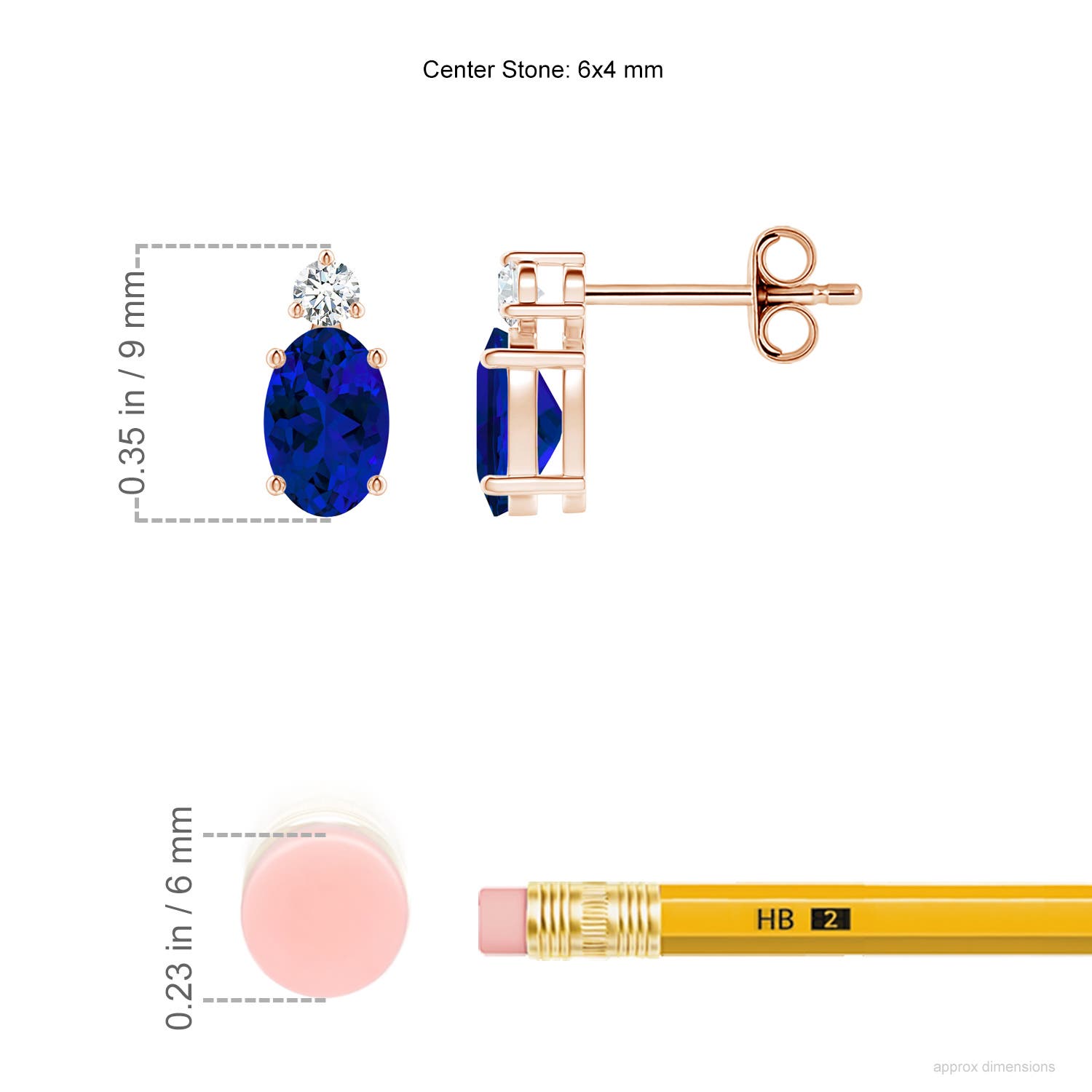 Premium - Lab-Grown Blue Sapphire / 1.28 CT / 14 KT Rose Gold