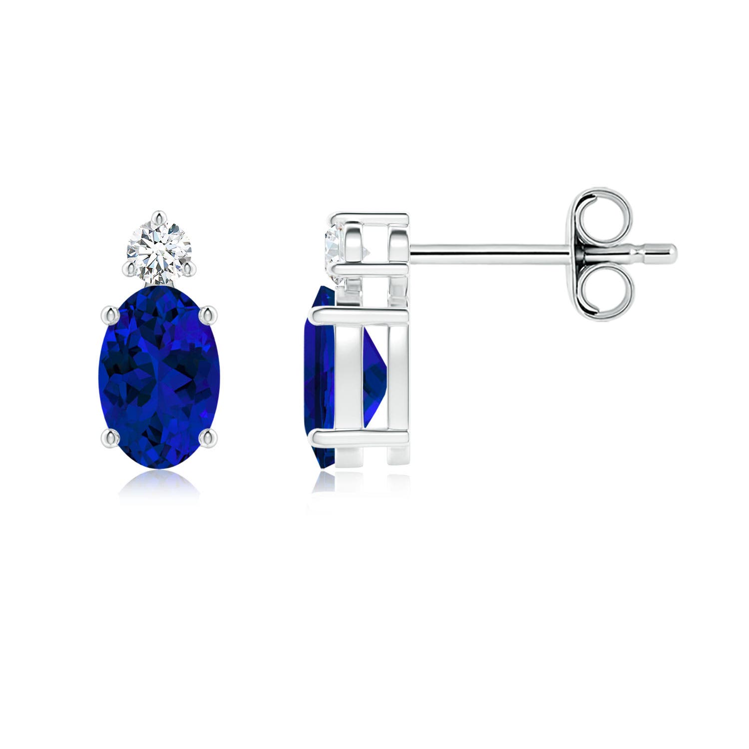 Premium - Lab-Grown Blue Sapphire / 1.28 CT / 14 KT White Gold