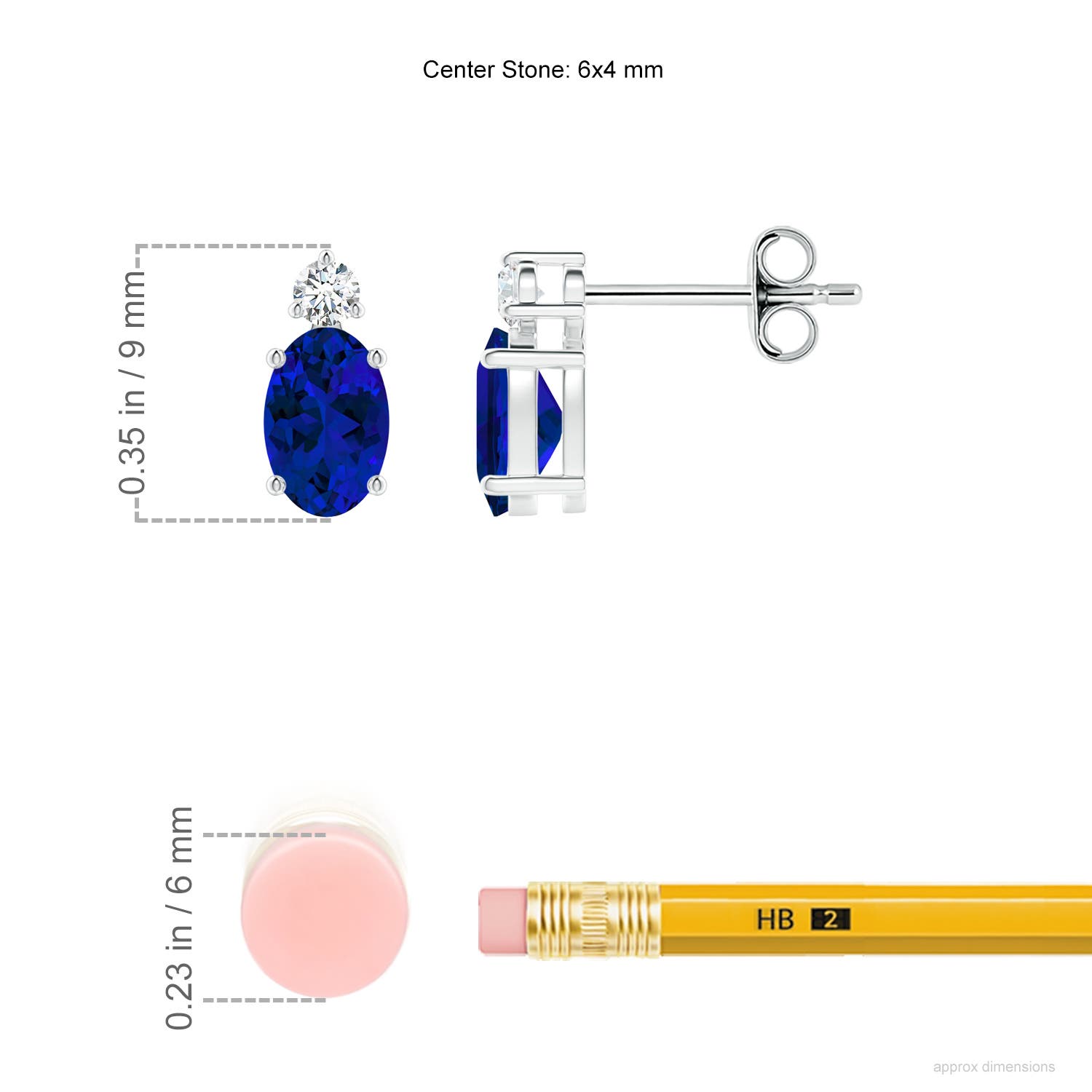 Premium - Lab-Grown Blue Sapphire / 1.28 CT / 14 KT White Gold