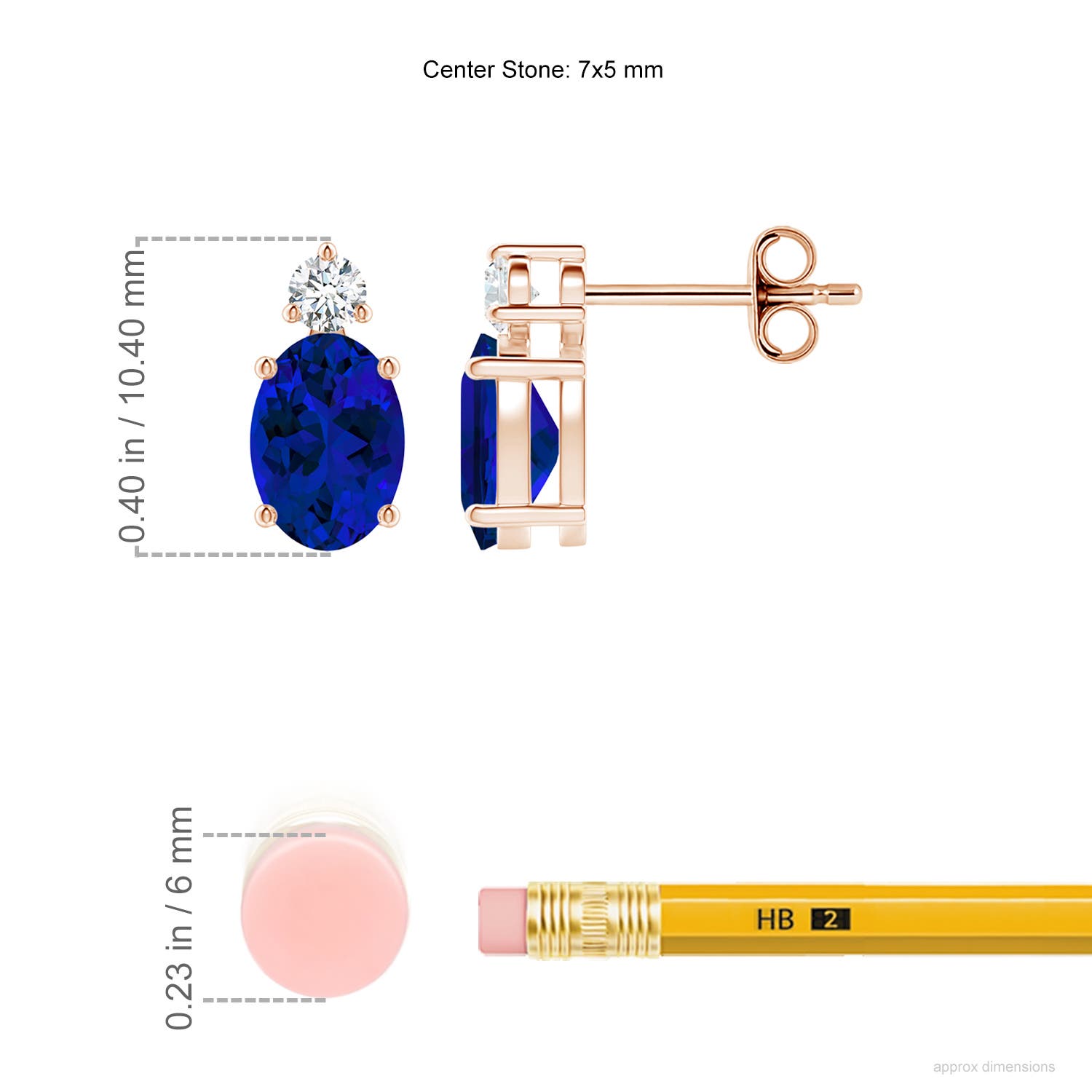 Premium - Lab-Grown Blue Sapphire / 1.84 CT / 14 KT Rose Gold