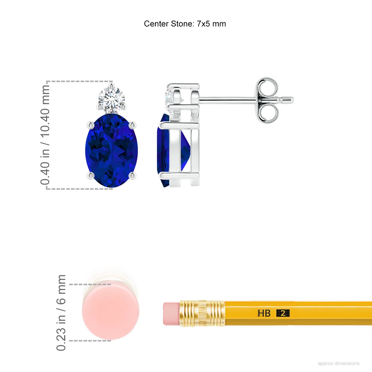 Premium - Lab-Grown Blue Sapphire / 1.84 CT / 14 KT White Gold