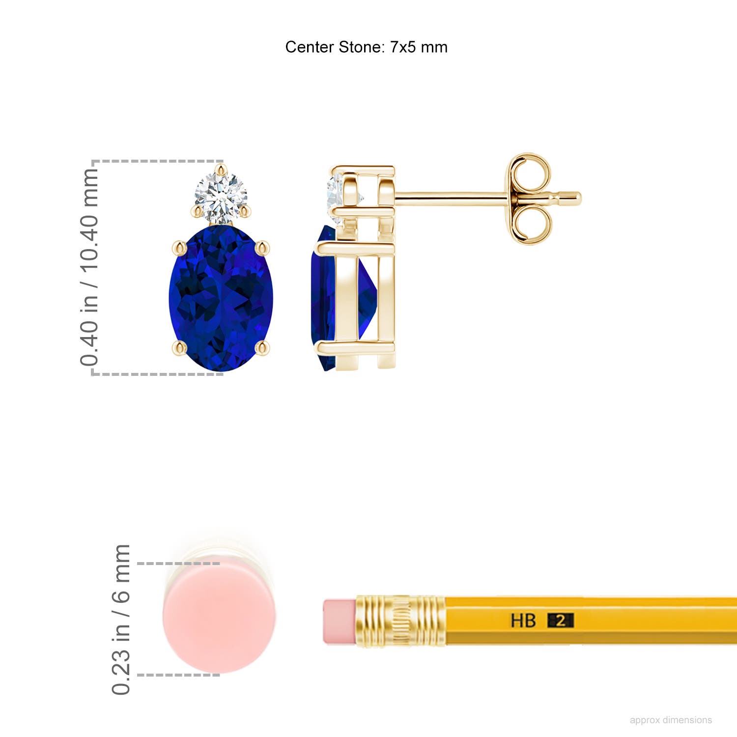 Premium - Lab-Grown Blue Sapphire / 1.84 CT / 14 KT Yellow Gold