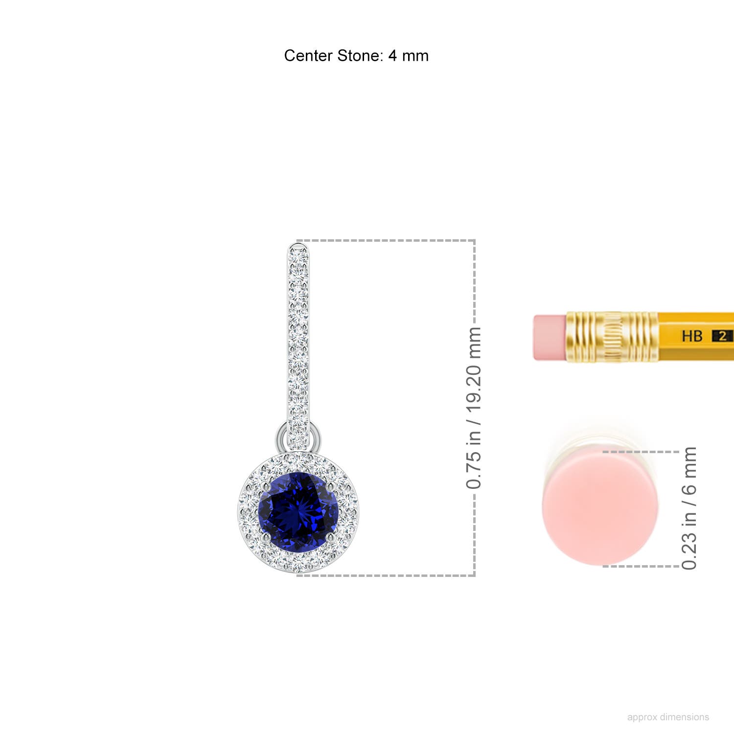 Premium - Lab-Grown Blue Sapphire / 0.91 CT / 14 KT White Gold