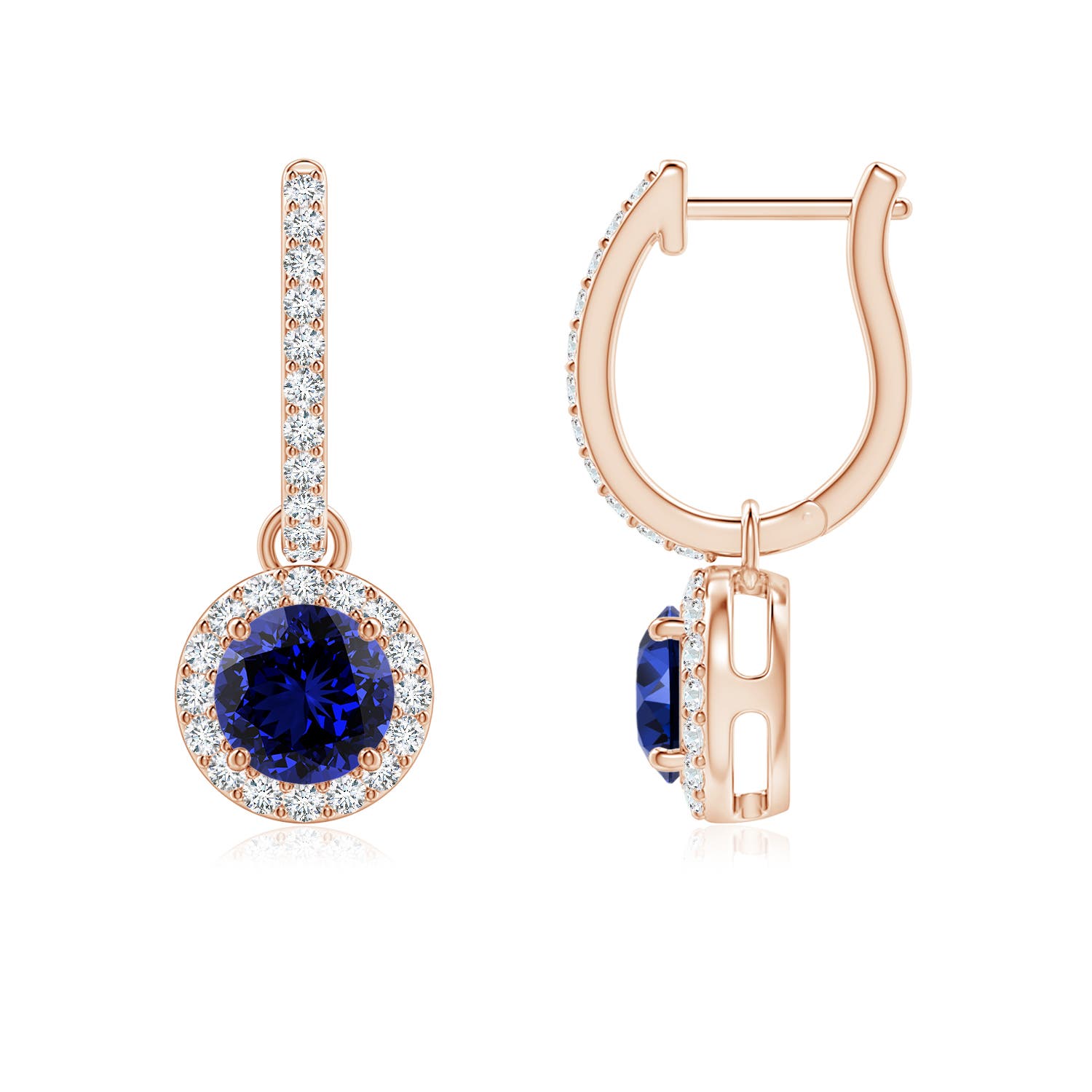 Premium - Lab-Grown Blue Sapphire / 1.52 CT / 14 KT Rose Gold