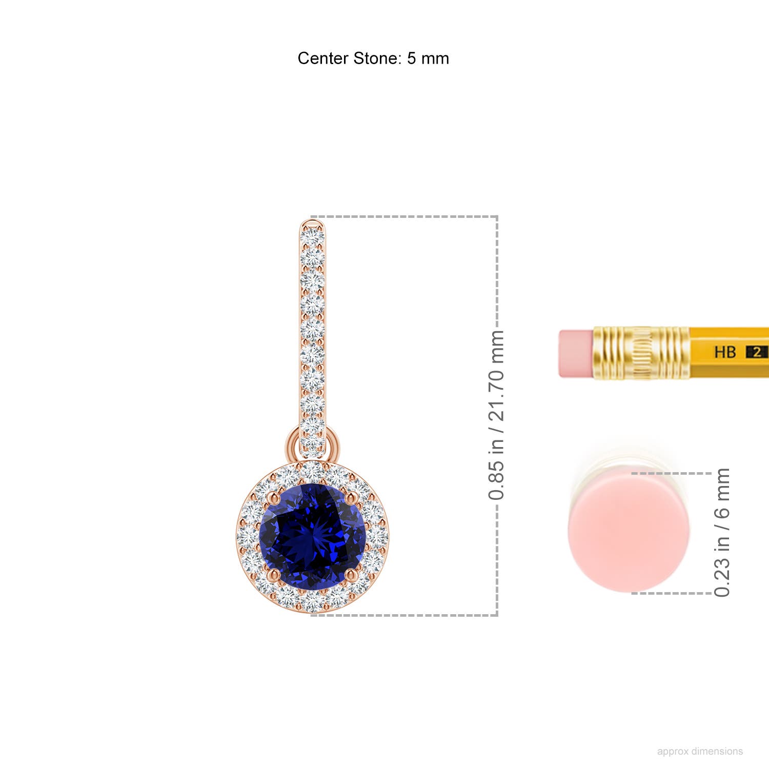 Premium - Lab-Grown Blue Sapphire / 1.52 CT / 14 KT Rose Gold