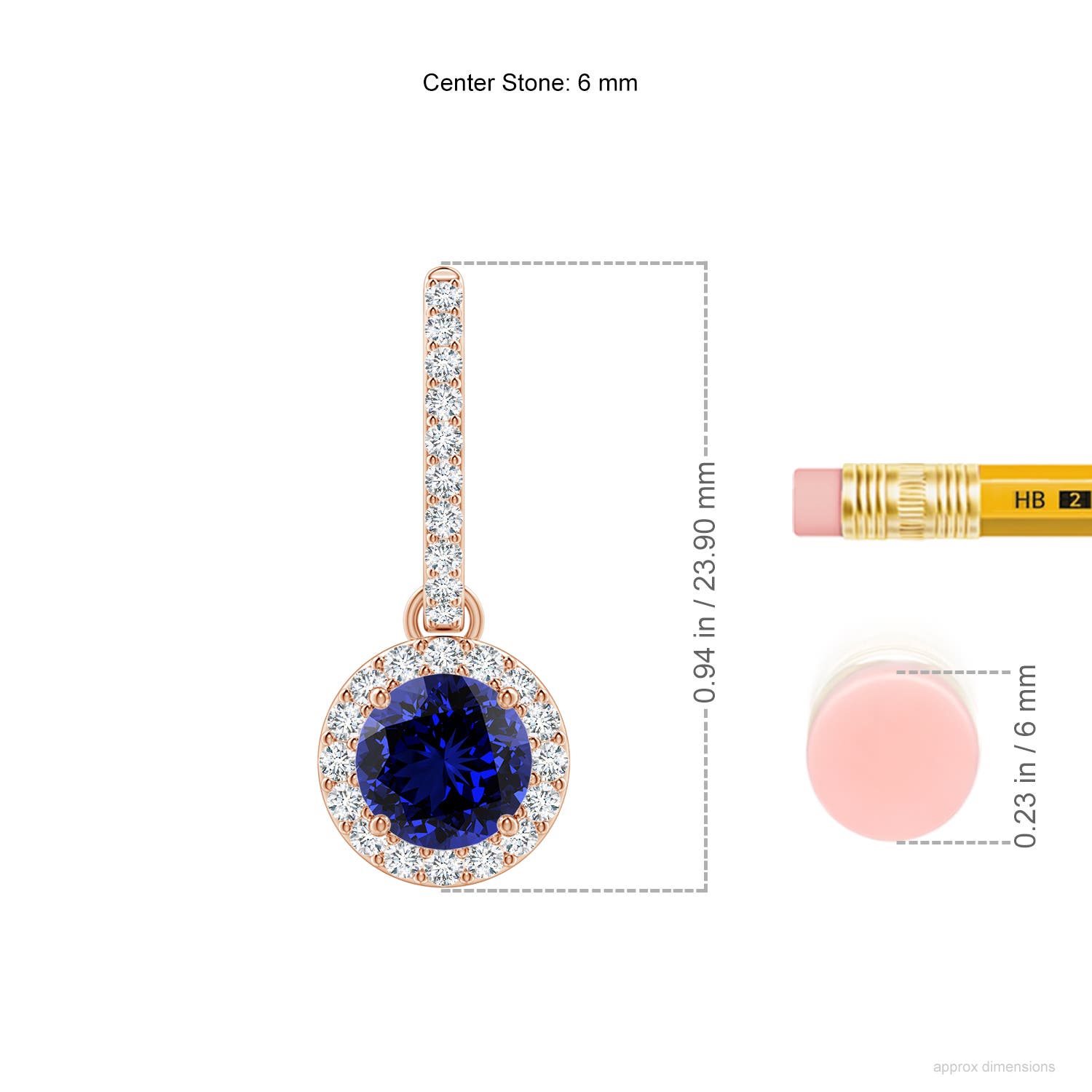 Premium - Lab-Grown Blue Sapphire / 2.38 CT / 14 KT Rose Gold