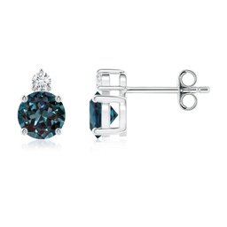 White Gold White Gold Lab Grown Alexandrite Earrings