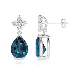 8x6mm Labgrown Pear-Shaped Lab-Grown Alexandrite Earrings with Diamonds in P950 Platinum