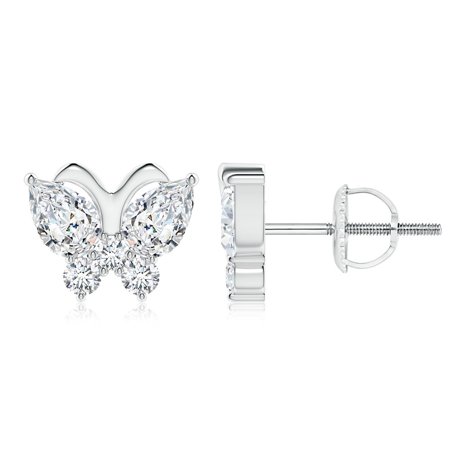 6x4mm FGVS Lab-Grown Diamond Butterfly Stud Earrings in P950 Platinum 