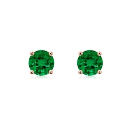Classic Rose Gold Lab Grown Emerald Earrings