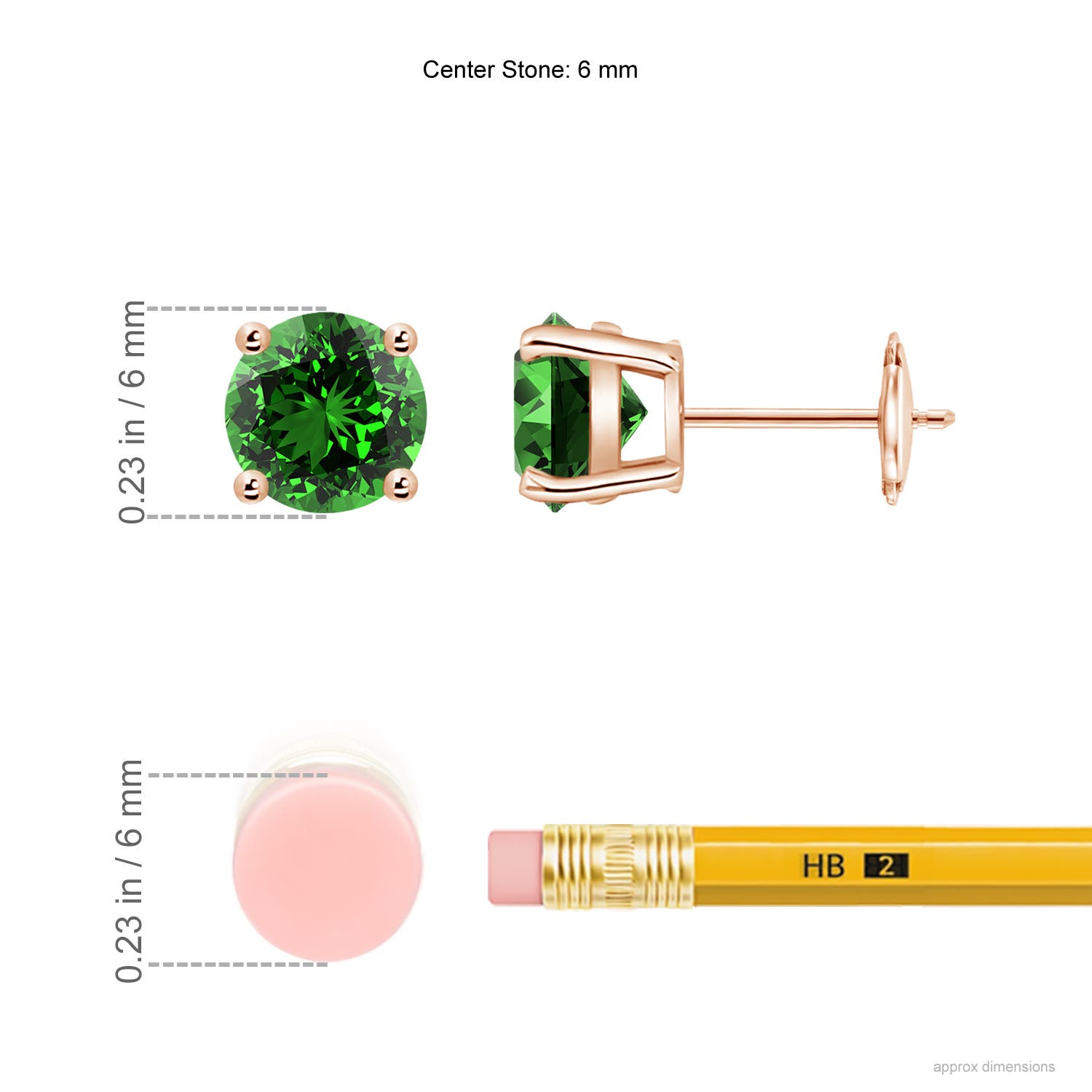 Premium - Lab-Grown Emerald / 1.5 CT / 14 KT Rose Gold