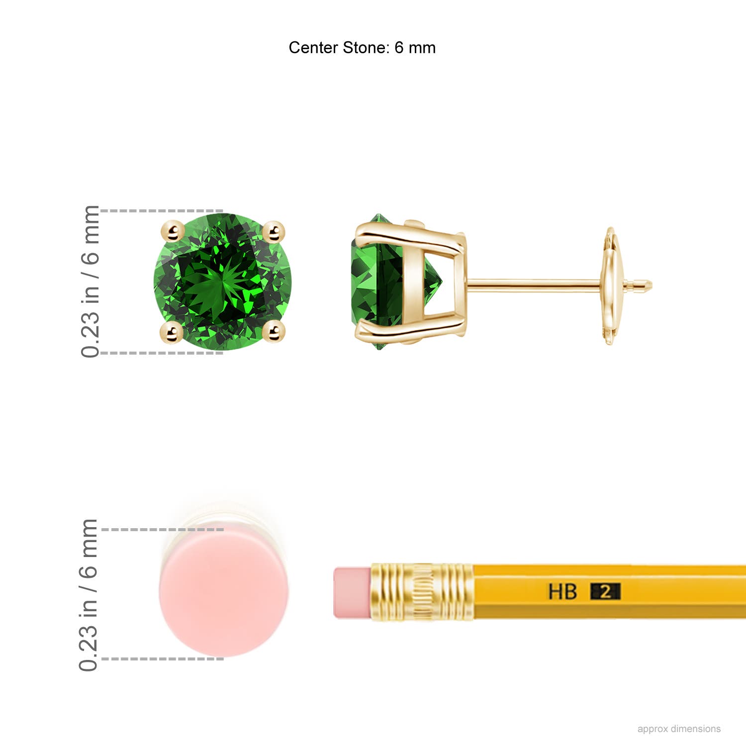 Premium - Lab-Grown Emerald / 1.5 CT / 14 KT Yellow Gold