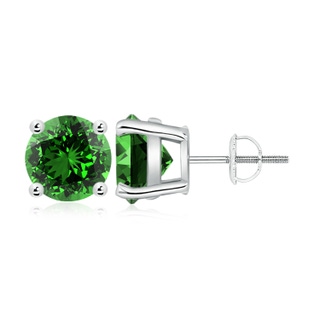 9mm Labgrown Lab-Grown Round Emerald Stud Earrings in P950 Platinum