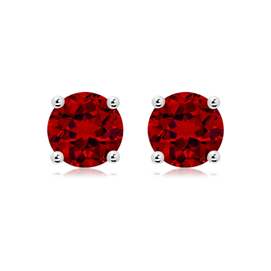 9mm Labgrown Lab-Grown Round Ruby Stud Earrings in P950 Platinum 
