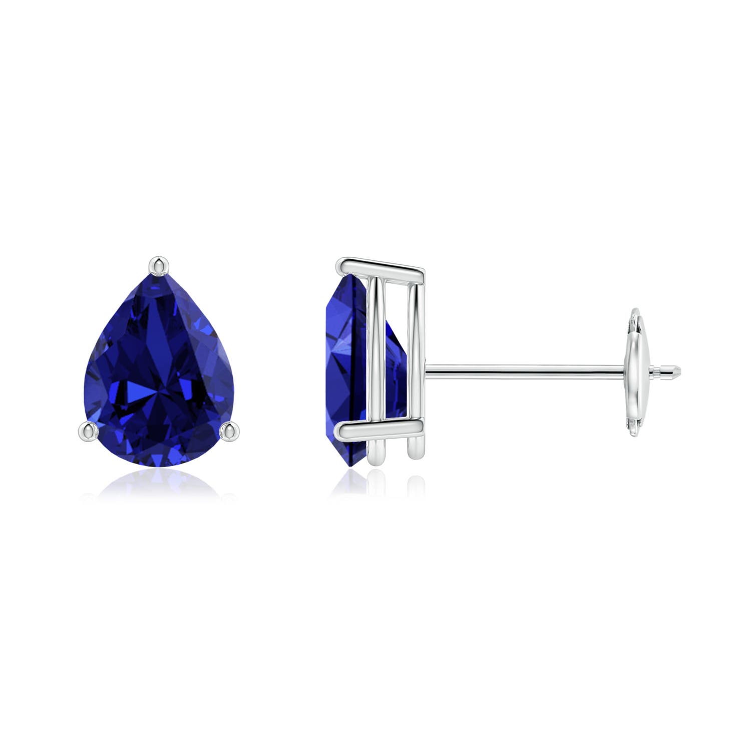 Premium - Lab-Grown Blue Sapphire / 1.5 CT / 14 KT White Gold