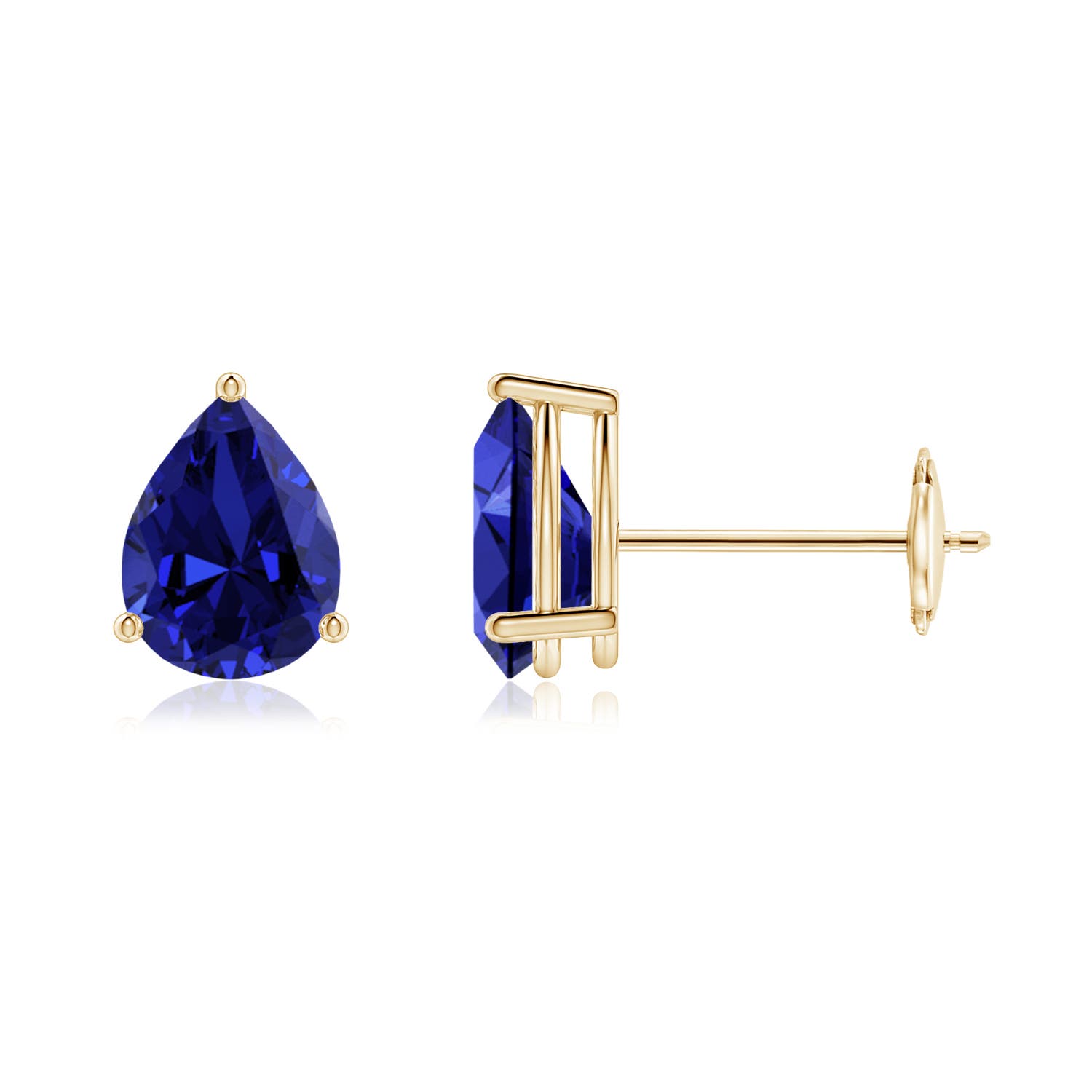 Premium - Lab-Grown Blue Sapphire / 1.5 CT / 14 KT Yellow Gold