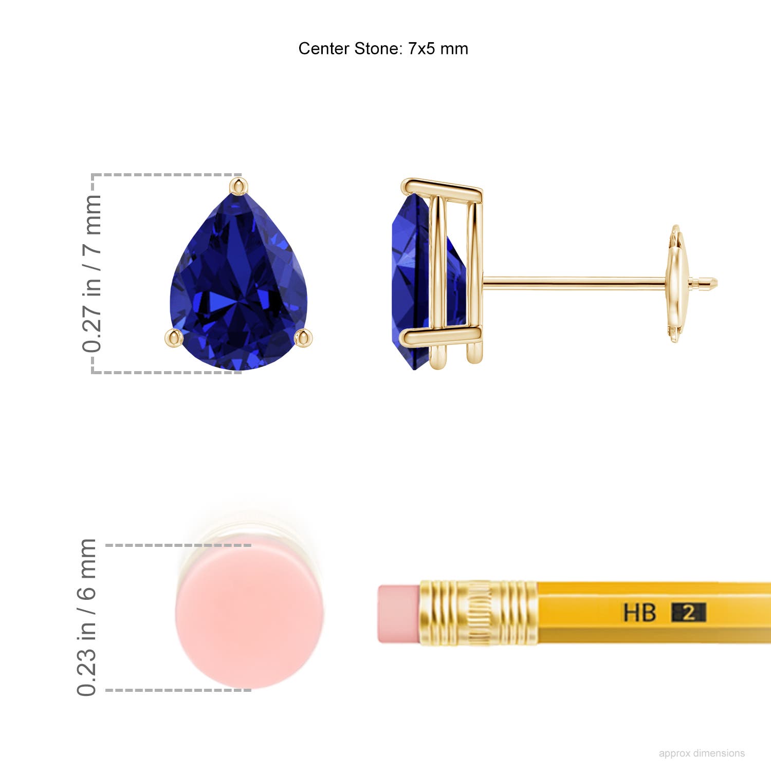 Premium - Lab-Grown Blue Sapphire / 1.5 CT / 14 KT Yellow Gold