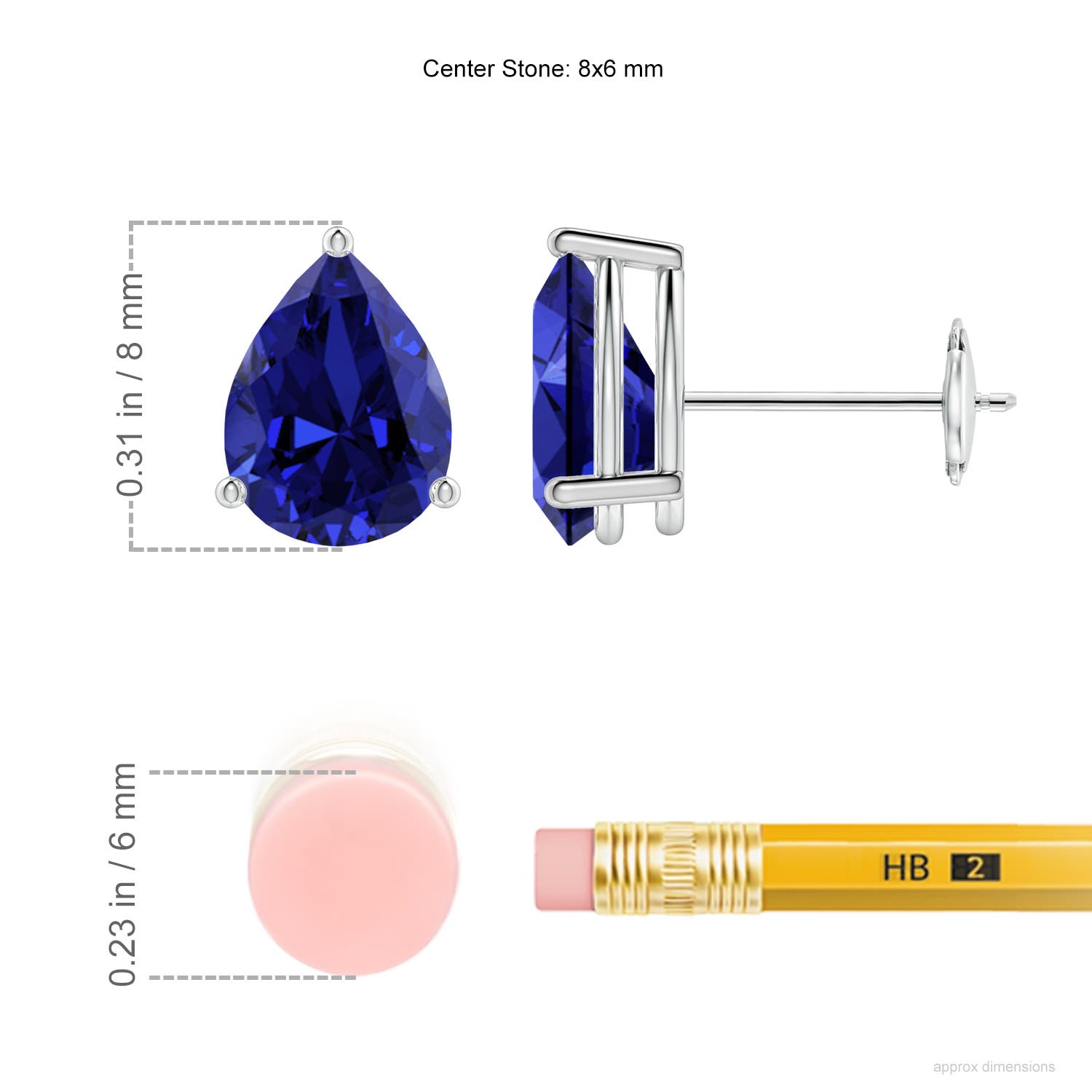 Premium - Lab-Grown Blue Sapphire / 2.3 CT / 14 KT White Gold