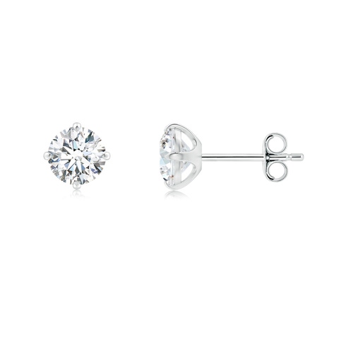 5.1mm FGVS Claw-Set Round Lab-Grown Diamond Solitaire Stud Earrings in P950 Platinum