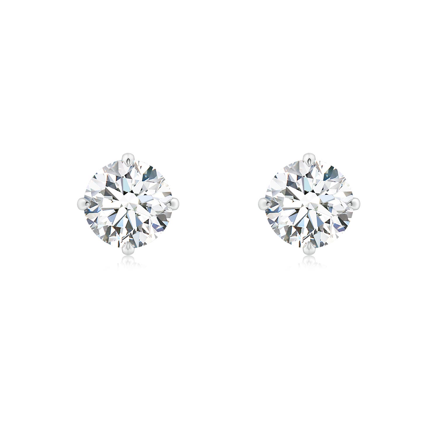 6.4mm FGVS Claw-Set Round Lab-Grown Diamond Solitaire Stud Earrings in 18CT White Gold