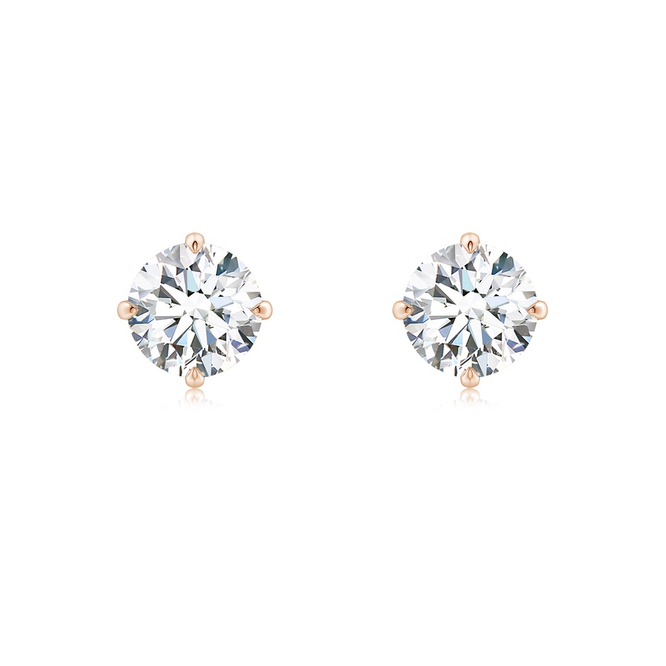6.4mm FGVS Claw-Set Round Lab-Grown Diamond Solitaire Stud Earrings in Rose Gold 