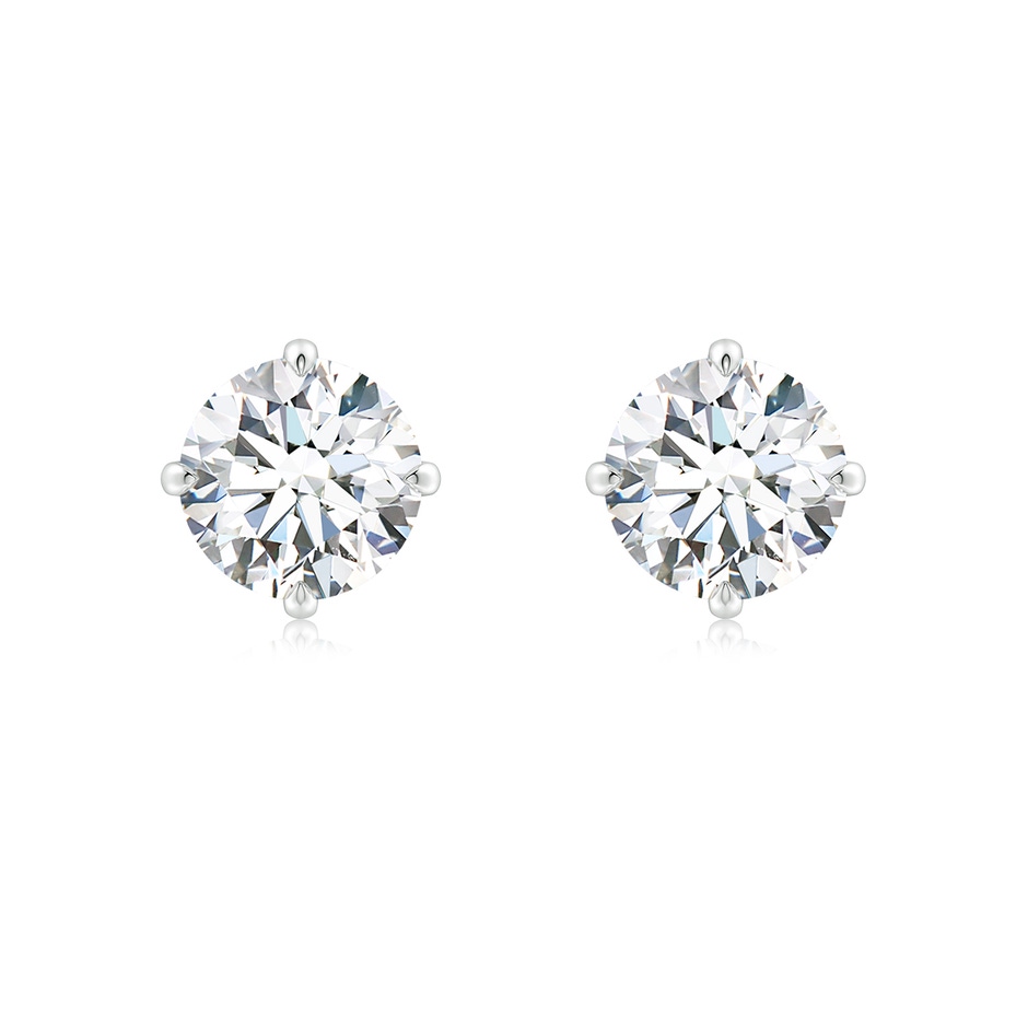 7.4mm FGVS Claw-Set Round Lab-Grown Diamond Solitaire Stud Earrings in 9K White Gold 