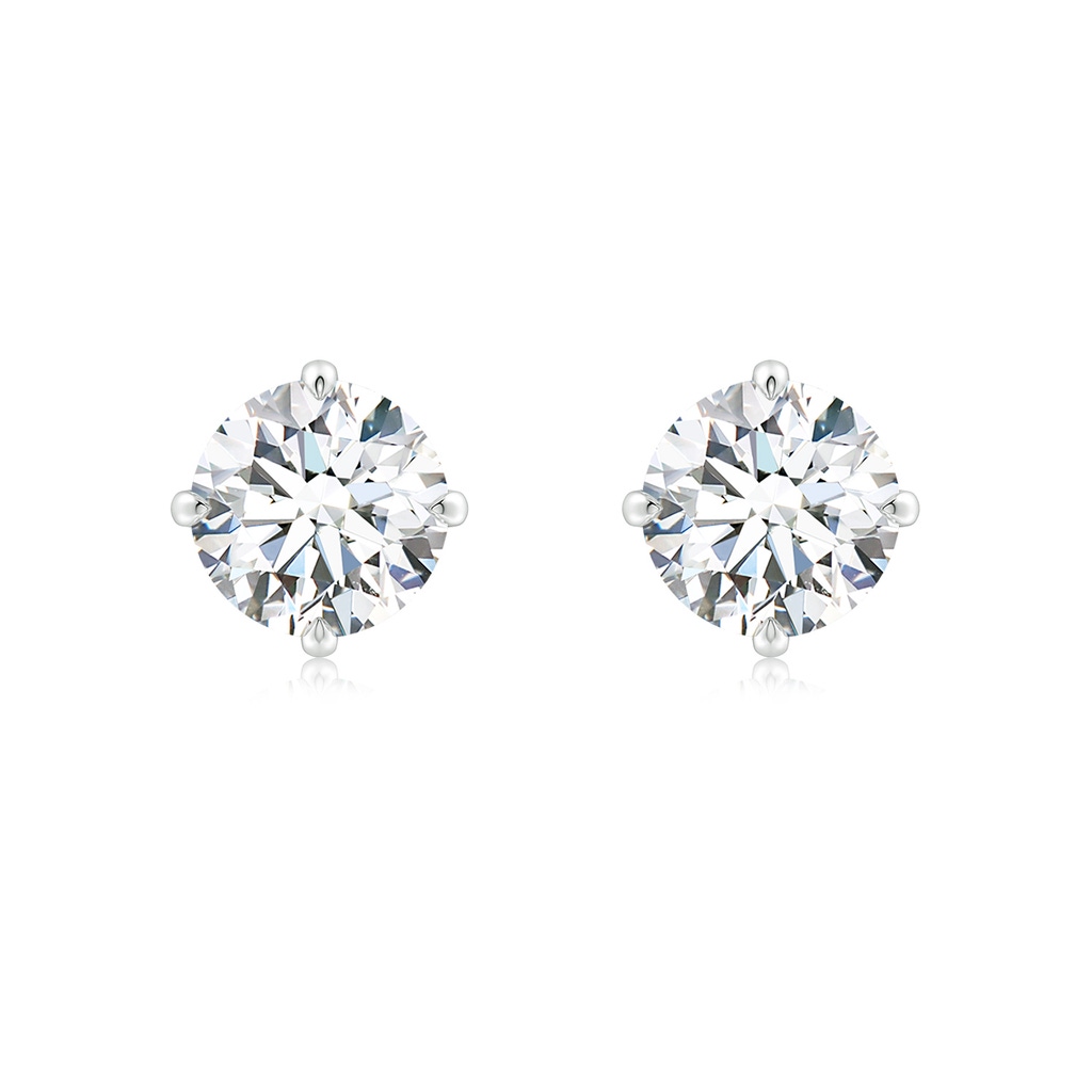 7.4mm FGVS Claw-Set Round Lab-Grown Diamond Solitaire Stud Earrings in White Gold