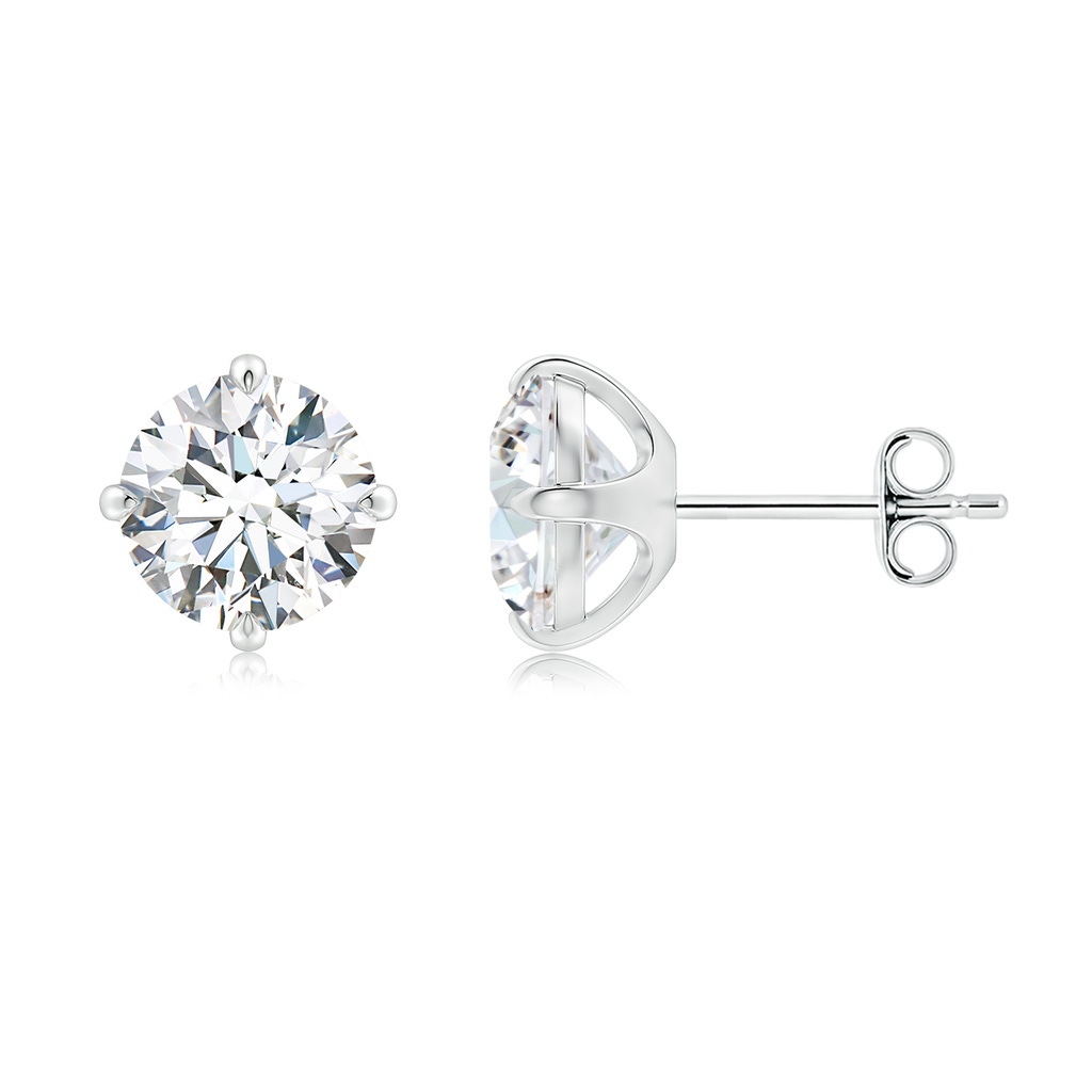 7.4mm FGVS Claw-Set Round Lab-Grown Diamond Solitaire Stud Earrings in White Gold - side 199
