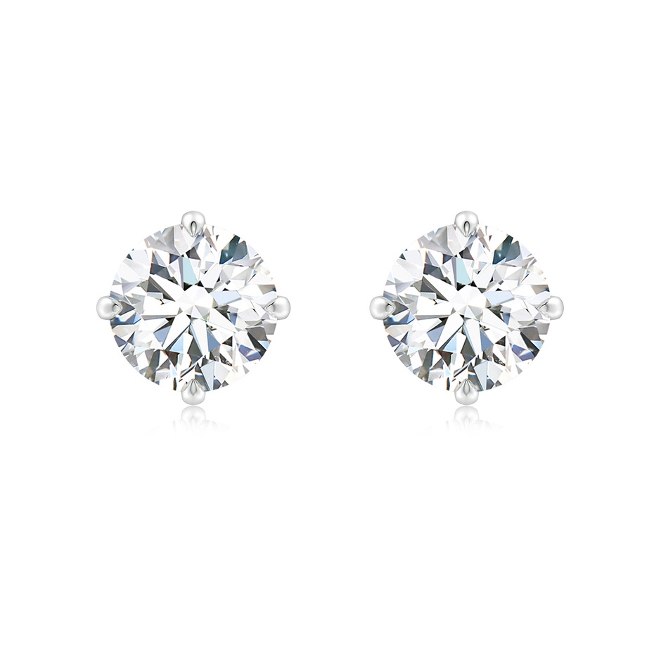 8.1mm FGVS Claw-Set Round Lab-Grown Diamond Solitaire Stud Earrings in 18K White Gold 